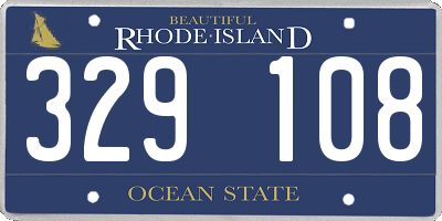 RI license plate 329108