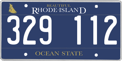 RI license plate 329112
