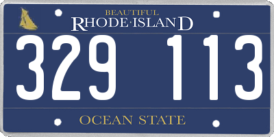 RI license plate 329113