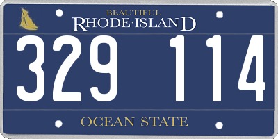 RI license plate 329114