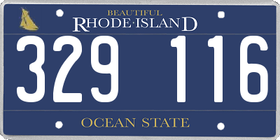 RI license plate 329116