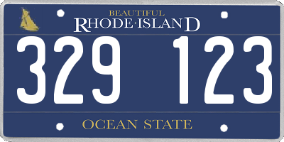 RI license plate 329123