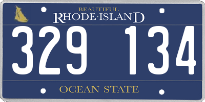 RI license plate 329134