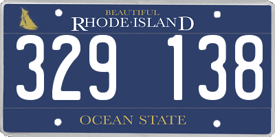 RI license plate 329138
