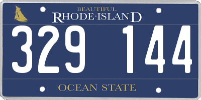 RI license plate 329144