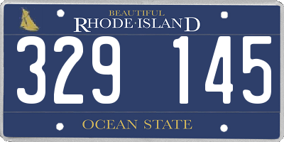 RI license plate 329145