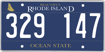 RI license plate 329147