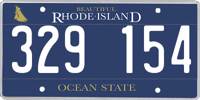RI license plate 329154