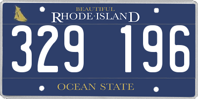 RI license plate 329196
