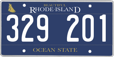 RI license plate 329201