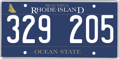 RI license plate 329205