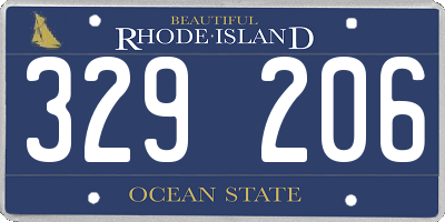 RI license plate 329206