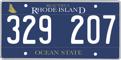 RI license plate 329207