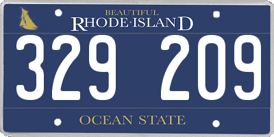 RI license plate 329209