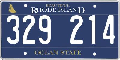 RI license plate 329214