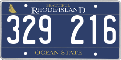 RI license plate 329216