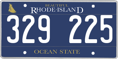 RI license plate 329225
