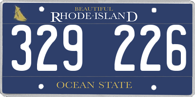 RI license plate 329226