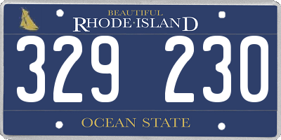 RI license plate 329230