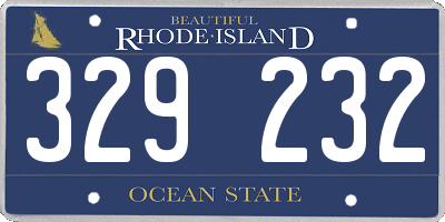 RI license plate 329232