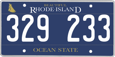 RI license plate 329233