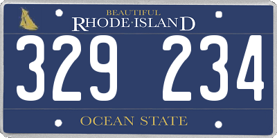 RI license plate 329234