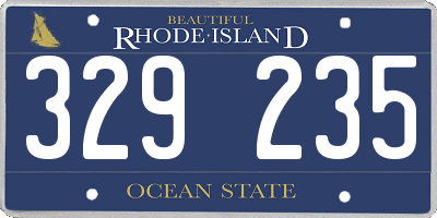 RI license plate 329235