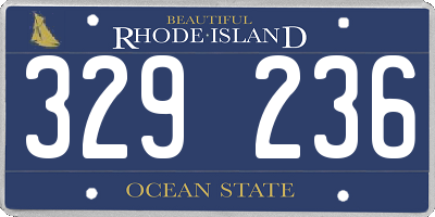 RI license plate 329236