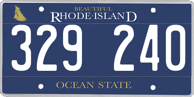 RI license plate 329240