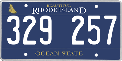 RI license plate 329257