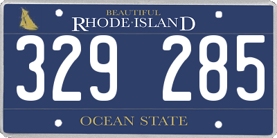 RI license plate 329285