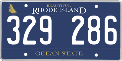 RI license plate 329286
