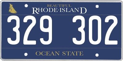 RI license plate 329302