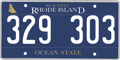 RI license plate 329303