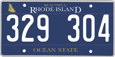 RI license plate 329304