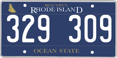 RI license plate 329309