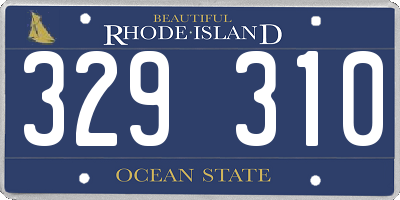 RI license plate 329310