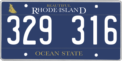 RI license plate 329316