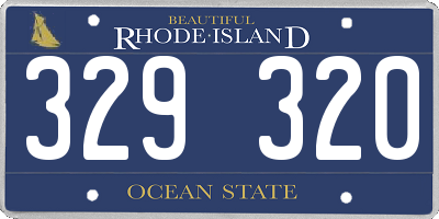 RI license plate 329320
