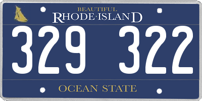 RI license plate 329322
