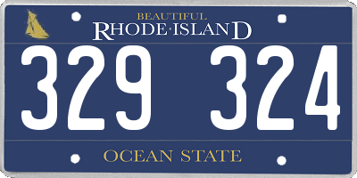 RI license plate 329324