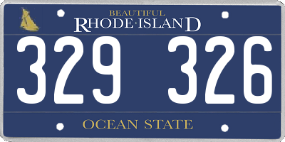 RI license plate 329326