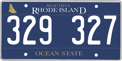 RI license plate 329327
