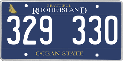 RI license plate 329330