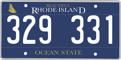 RI license plate 329331