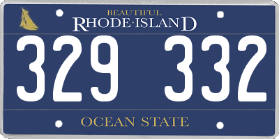 RI license plate 329332