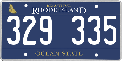 RI license plate 329335