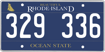 RI license plate 329336