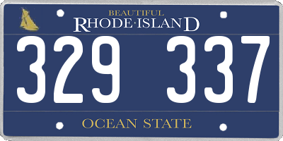 RI license plate 329337