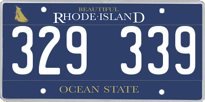 RI license plate 329339